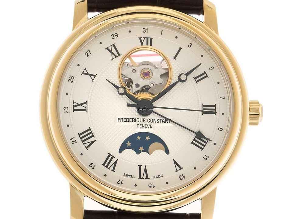  Frederique Constant Classic Heart Beat Mondphase Ref.FC-335MC4P5 Full Set Neu 