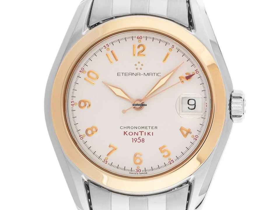  Eterna Matic Kontiki 1858 red Ref.1573-47 2000 original Box wie Neu Vintage 