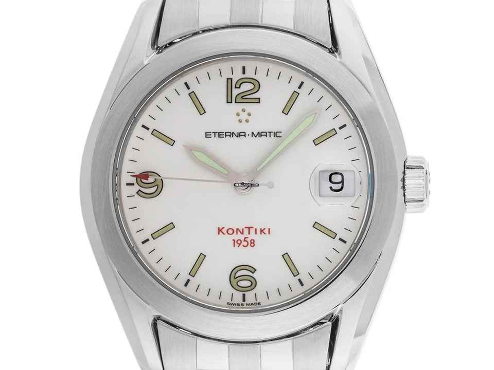  Eterna Matic Kontiki 1858 red Ref.1571-41 1998 original Box sehr gut Vintage 