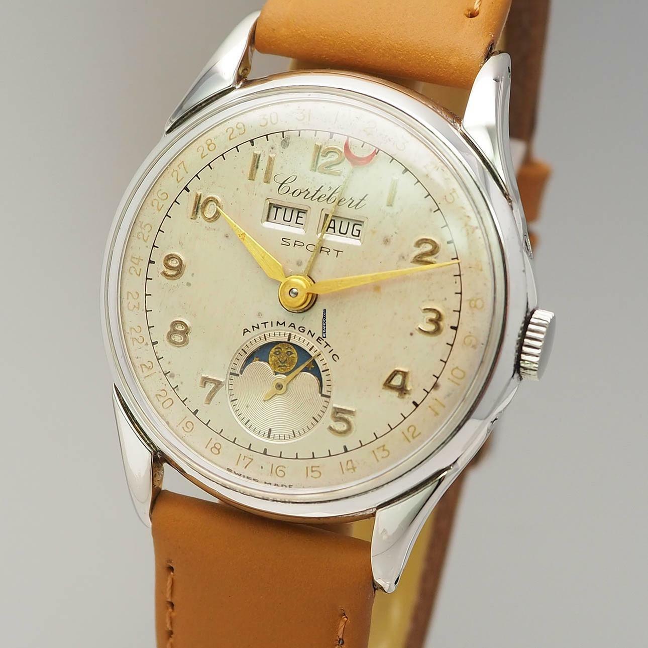 Cortébert Sport Vintage Triple Date Calendar Moon Silber 925 </h1>