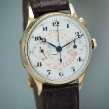 Thumbnail von H.Moser & Cie. Chronograph Monopusher Vintage um 1930 Enamel dial RARE