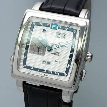  Ulysse Nardin Quadrato Dual Time Perpetual Calendar Quadrato 320-90 WG18k/750 Box+UN Servicepapers  