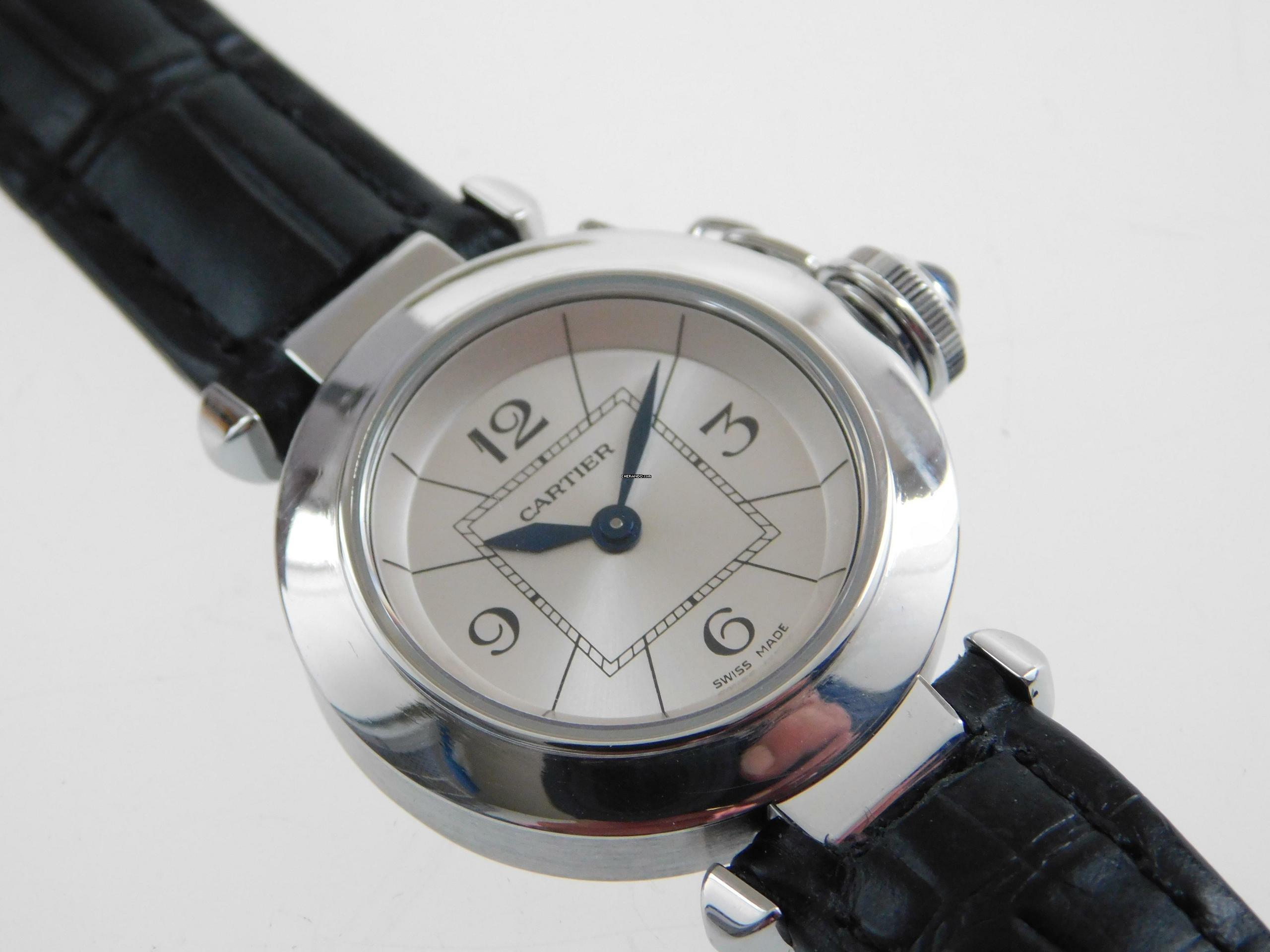 Cartier Pasha Lady 2973 mit Krokoband und Cartier Faltschließe im Top Zustand </h1>