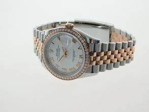 Thumbnail von Rolex Datejust 36 Stahl Rosegold mit original Brillant Lünette Full Set LC 100 wie Neu