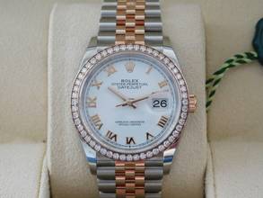 Thumbnail von Rolex Datejust 36 Stahl Rosegold mit original Brillant Lünette Full Set LC 100 wie Neu