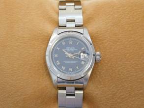 Thumbnail von Rolex Oyster Perpetual Lady Date 26 mm blau - römisch Saphirglas Schnellschaltung von 1997 </h1>