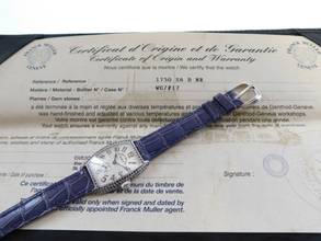 Thumbnail von Franck Muller 18 Karat Weißgold Curvex Lady Diamonds im Full Set Handaufzug Wie Neu 25 x 35 mm </h1>