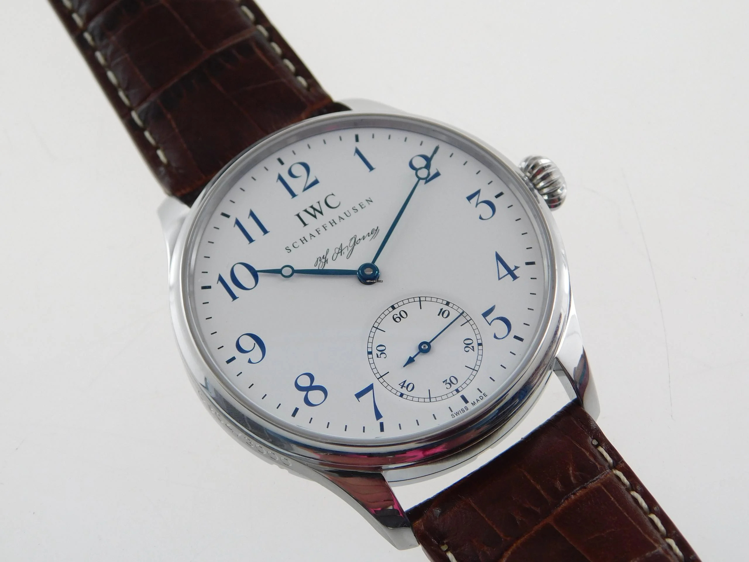 IWC Portugieser Handaufzug F.a. Jones Limited Ed. Handaufzug Herrenuhr 43 mm Glasboden im Top Zustand </h1>