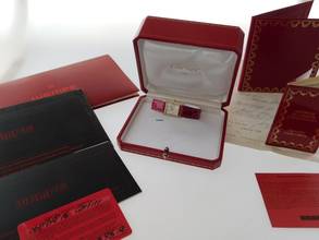 Thumbnail von Cartier Tank Louis Cartier 18 Karat Sunset Spezial mit original Brillantbesatz im Full Set wie NEU