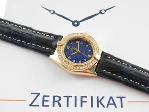 Thumbnail von Breitling Callistino 18 Kt Gelbgold Callistino mit original Brillantlünette Damenuhr 28mm im Top Zustand </h1>