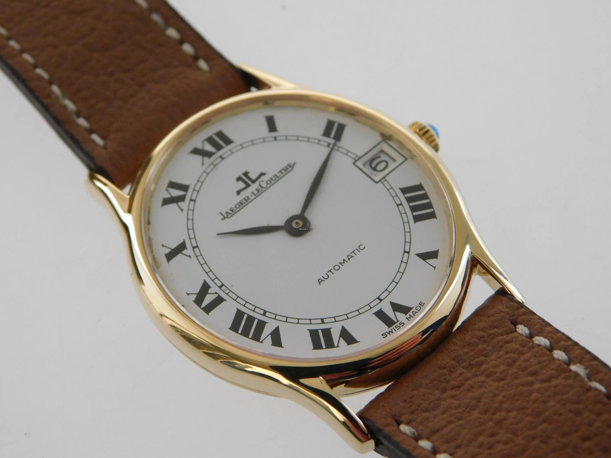 Jaeger-LeCoultre 18 Karat Gelbgold Ovale Jumbo Automatik Date 31 x 39 mm Rarität im Top Zustand </h1>