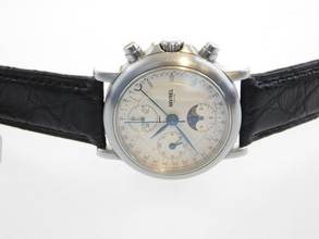 Thumbnail von Nivrel Vollkalender Automatik Mondphase im Full Set Top Zustand Krokoband </h1>