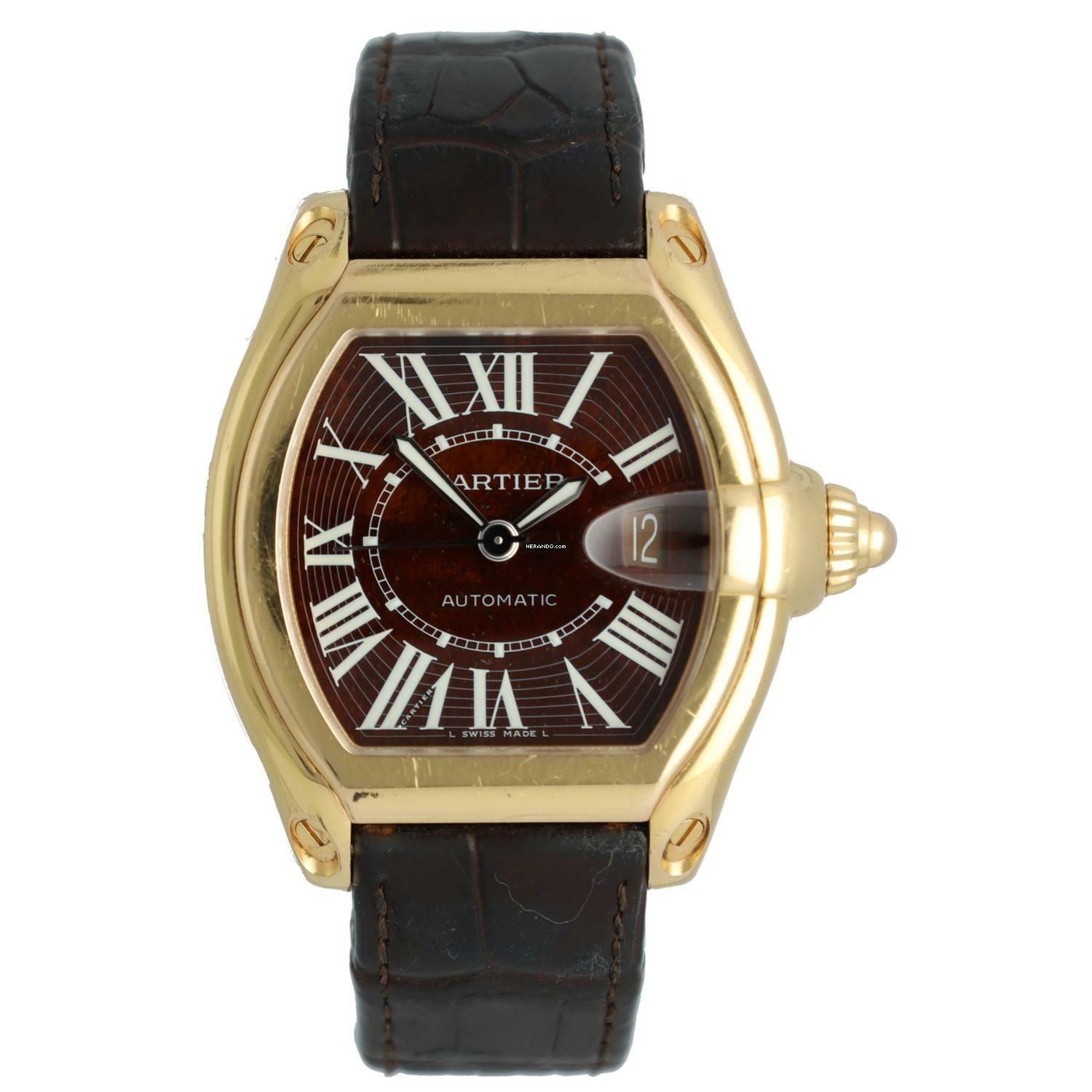 Cartier Roadster XL Limited Ed. 18K.RoseGold Wood Dial Nr.143/250 Full Set