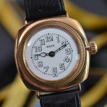 Thumbnail von Rolex Oyster Perpetual Cushion Porcelain California dial yellow gold 9KT 1925's </h1>