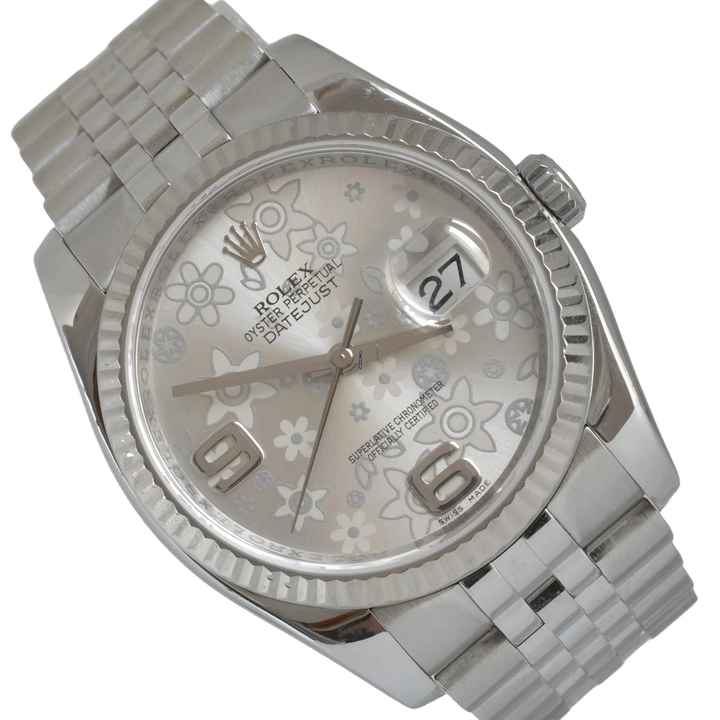  Rolex Datejust 36 116234 Factory Floral silver dial </h1> 