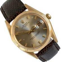 Thumbnail von Rolex Oyster Perpetual Date 1503 dove grey dial yellow gold 18KT 1969's