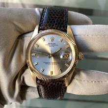 Thumbnail von Rolex Oyster Perpetual Date 1503 dove grey dial yellow gold 18KT 1969's