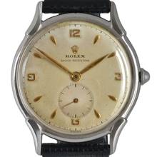 Thumbnail von Rolex Precision ultra flat 4498 Fancy Lugs Ivory dial 1952's </h1>