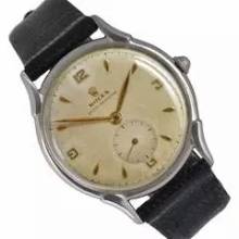 Thumbnail von Rolex Precision ultra flat 4498 Fancy Lugs Ivory dial 1952's </h1>
