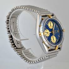 Thumbnail von Breitling Chronomat 81950 chronograph blue navy dial steel Full Set 1991’s </h1>