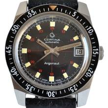 Thumbnail von Certina Argonaut 5801-122 Diver black Crosshair tritium dial 1970’s </h1>