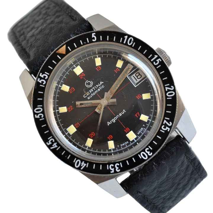  Certina Argonaut 5801-122 Diver black Crosshair tritium dial 1970’s </h1> 
