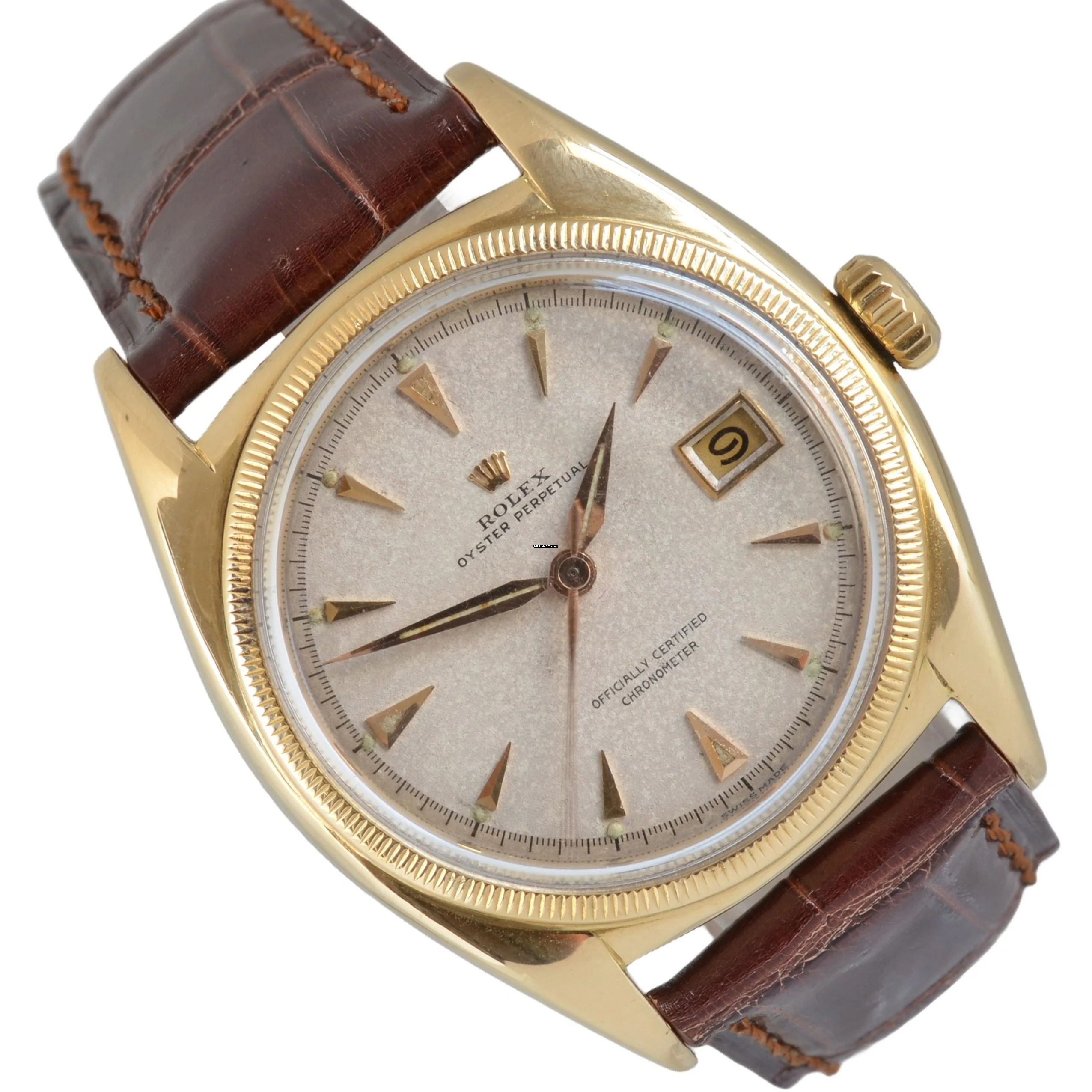 Rolex Datejust 36 6105 Ovettone ivory dial yellow gold 18KT 1951's </h1>