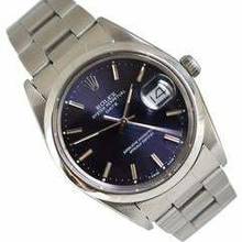 Thumbnail von Rolex Oyster Perpetual Date 15000 blue purple dial Full Set 1981’s </h1>