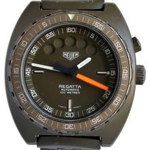 Thumbnail von Heuer Regatta 134.602 olive green colour PVD treatment 1980's </h1>