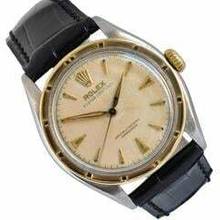 Thumbnail von Rolex Oyster Perpetual 35MM Semi Bubbleback OCC Radium Ivory dial automatic 1952's </h1>