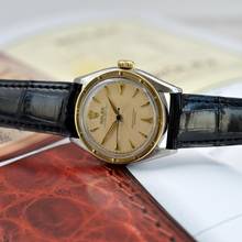 Thumbnail von Rolex Oyster Perpetual 35MM Semi Bubbleback OCC Radium Ivory dial automatic 1952's </h1>