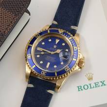 Thumbnail von Rolex Submariner Date 1680/8 Soleil blue dial yellow gold 18KT 1975's
