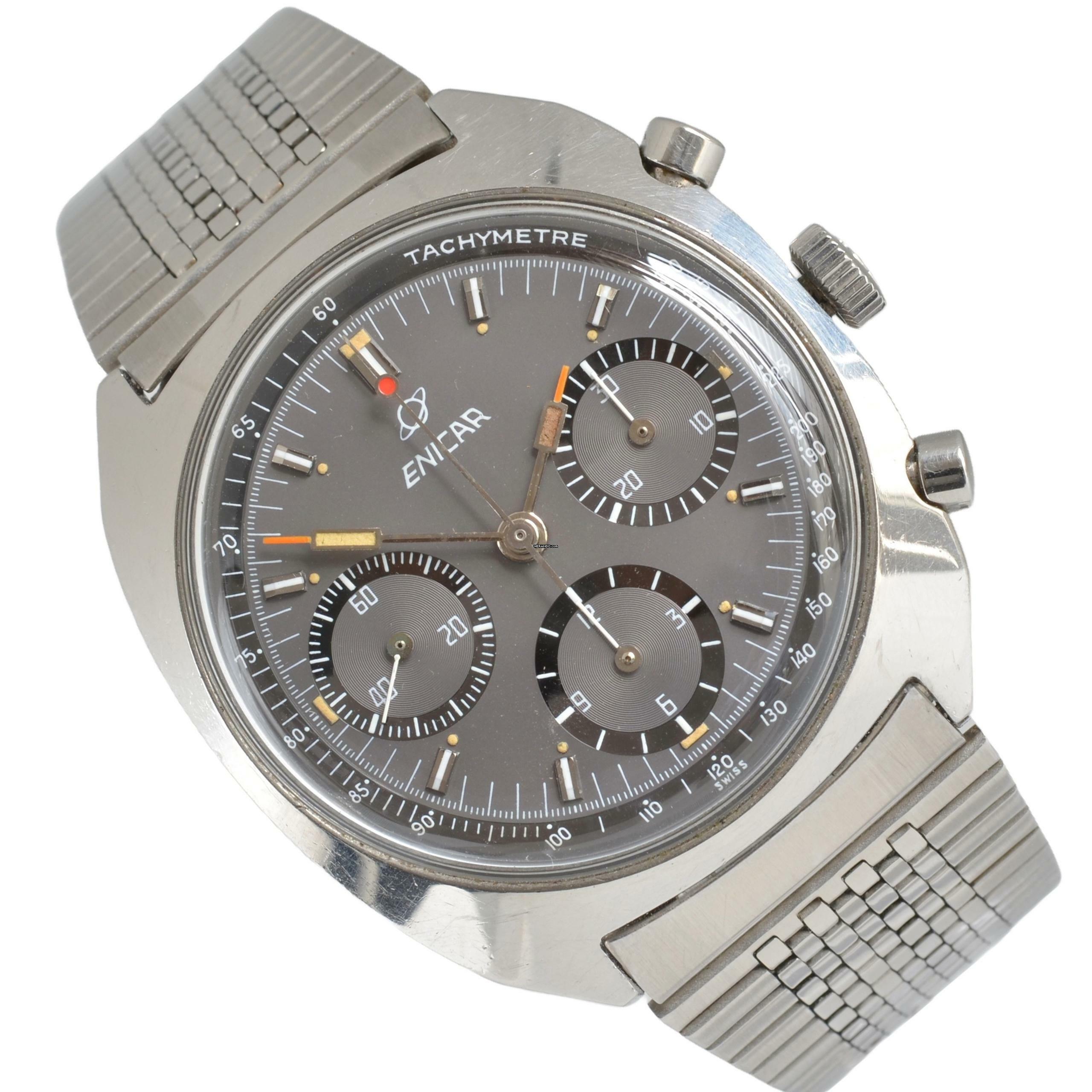 Enicar Ocean Pearl chronograph Gerhard Mitter Grey dial 1968’s
