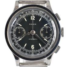 Thumbnail von Rolex Chronograph 2508 Antimagnetic black dial 1937’s with Service Official Rolex </h1>