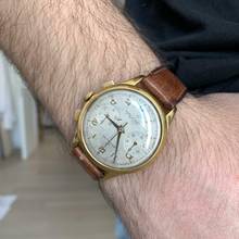 Thumbnail von Breitling Chronograph oversize Giro d'Italia golden plated 1950’s