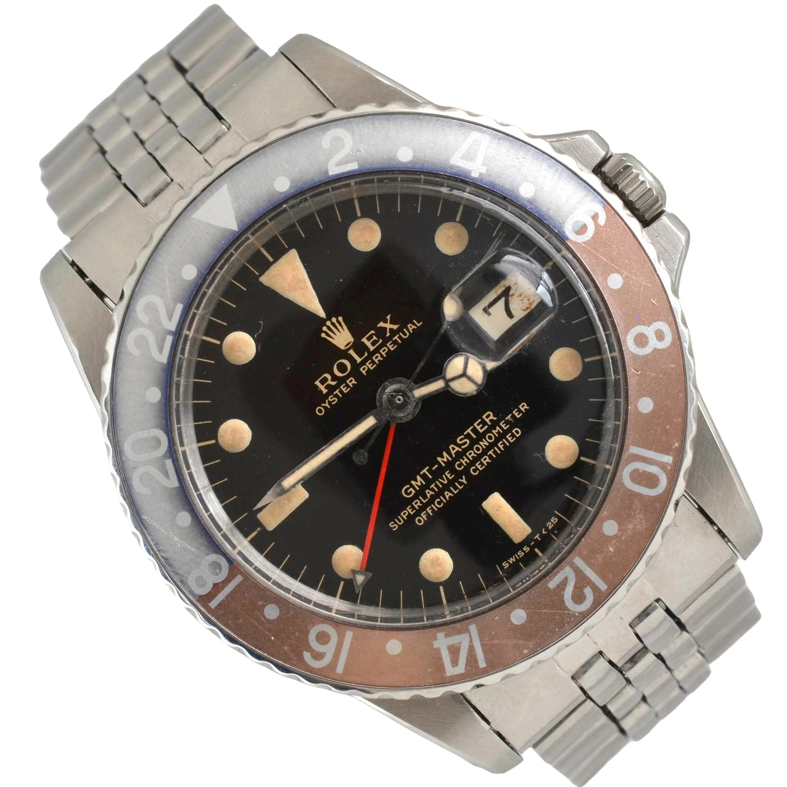  Rolex GMT-Master 1675 black glossy dial gilt graphics 1966’s </h1> 