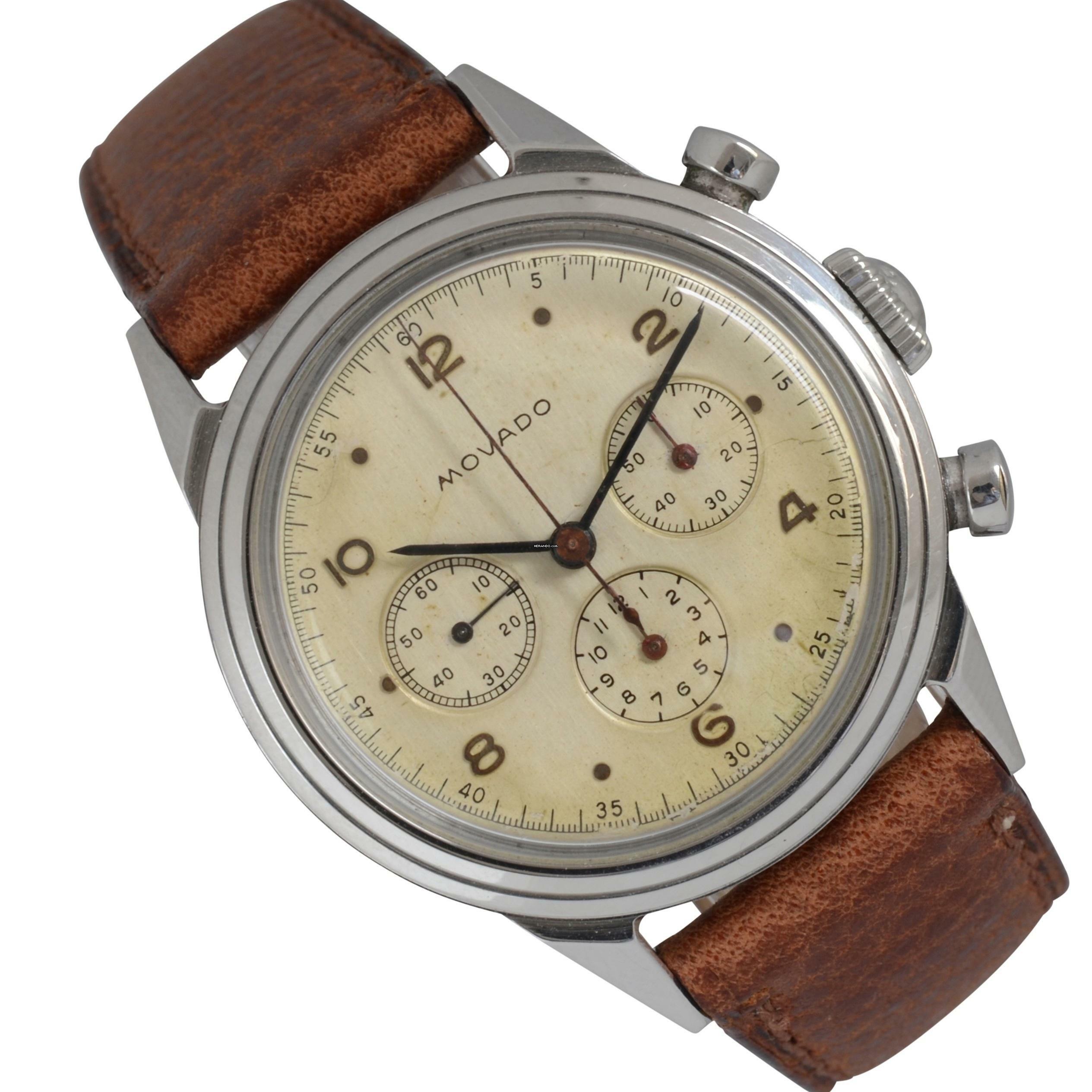  Movado Chronograph Sub Sea caliber M95 Ivory dial 1950’s </h1> 