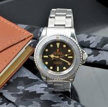 Thumbnail von Rolex Submariner (No Date) 5513 meter-first galvanic gilt dial brown colour 1964’s </h1>