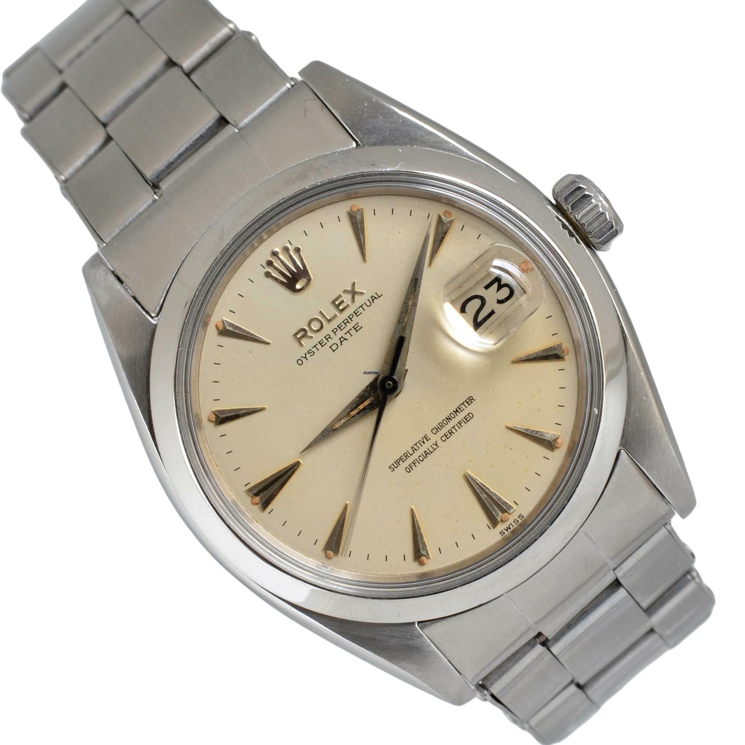  Rolex Oyster Perpetual Date 1500 Ivory dial 1960's  