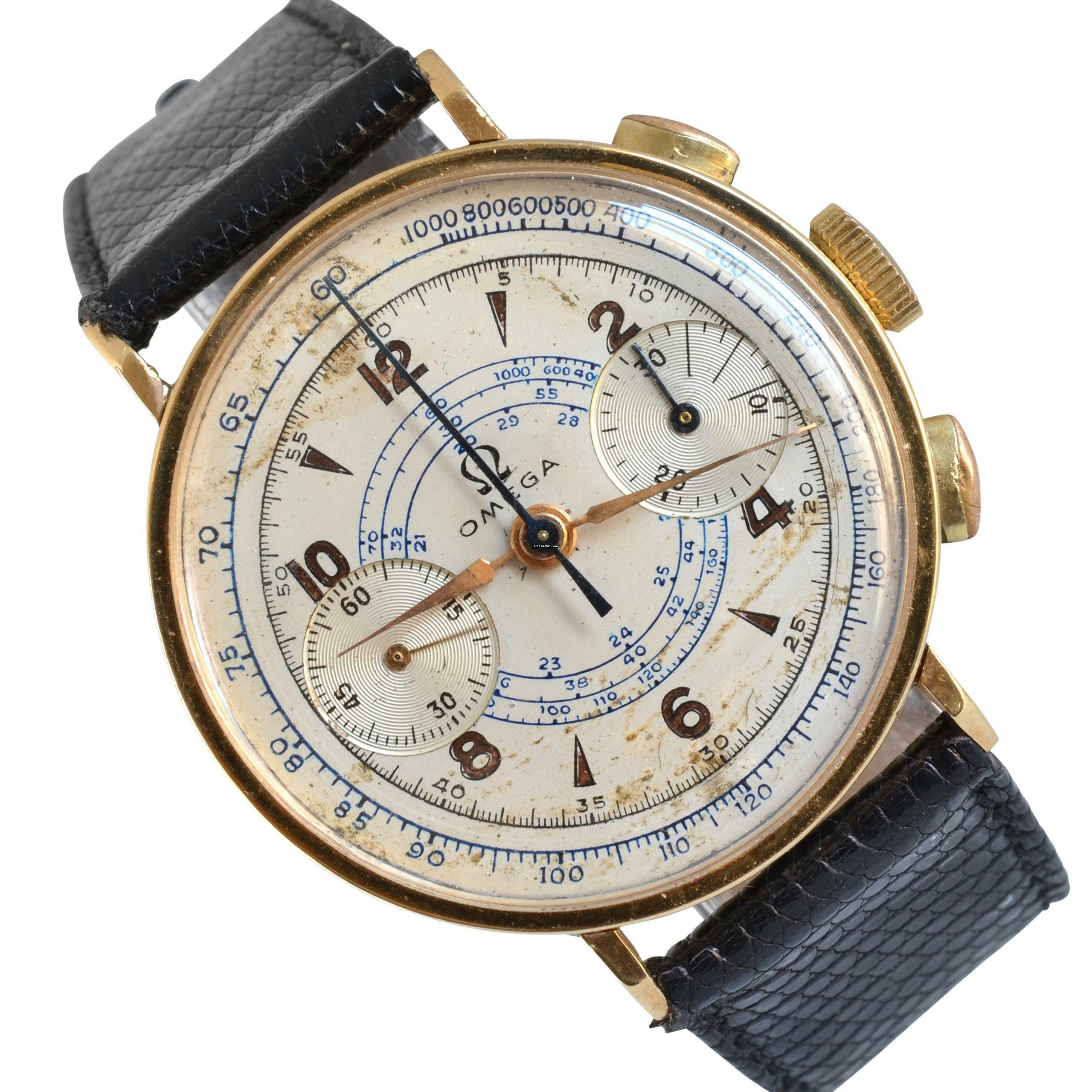 Omega Classic Chronograph Oversize 37MM caliber 33.3 CHRO yellow gold 18KT 1941’s </h1>