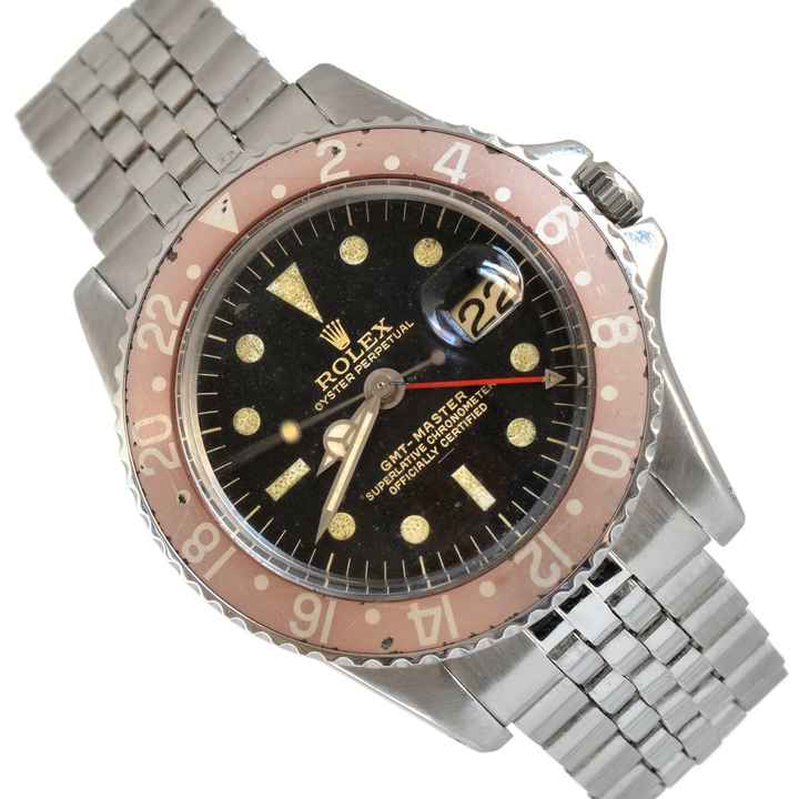 Rolex GMT-Master 1675 Cornino Underline gilt dial pink bezel 1964’s </h1> 