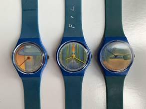 Thumbnail von Swatch Art special Jean-Michel Folon full series 3 watches signed Folon NEW Full Set 1987 </h1>