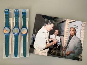 Thumbnail von Swatch Art special Jean-Michel Folon full series 3 watches signed Folon NEW Full Set 1987 </h1>