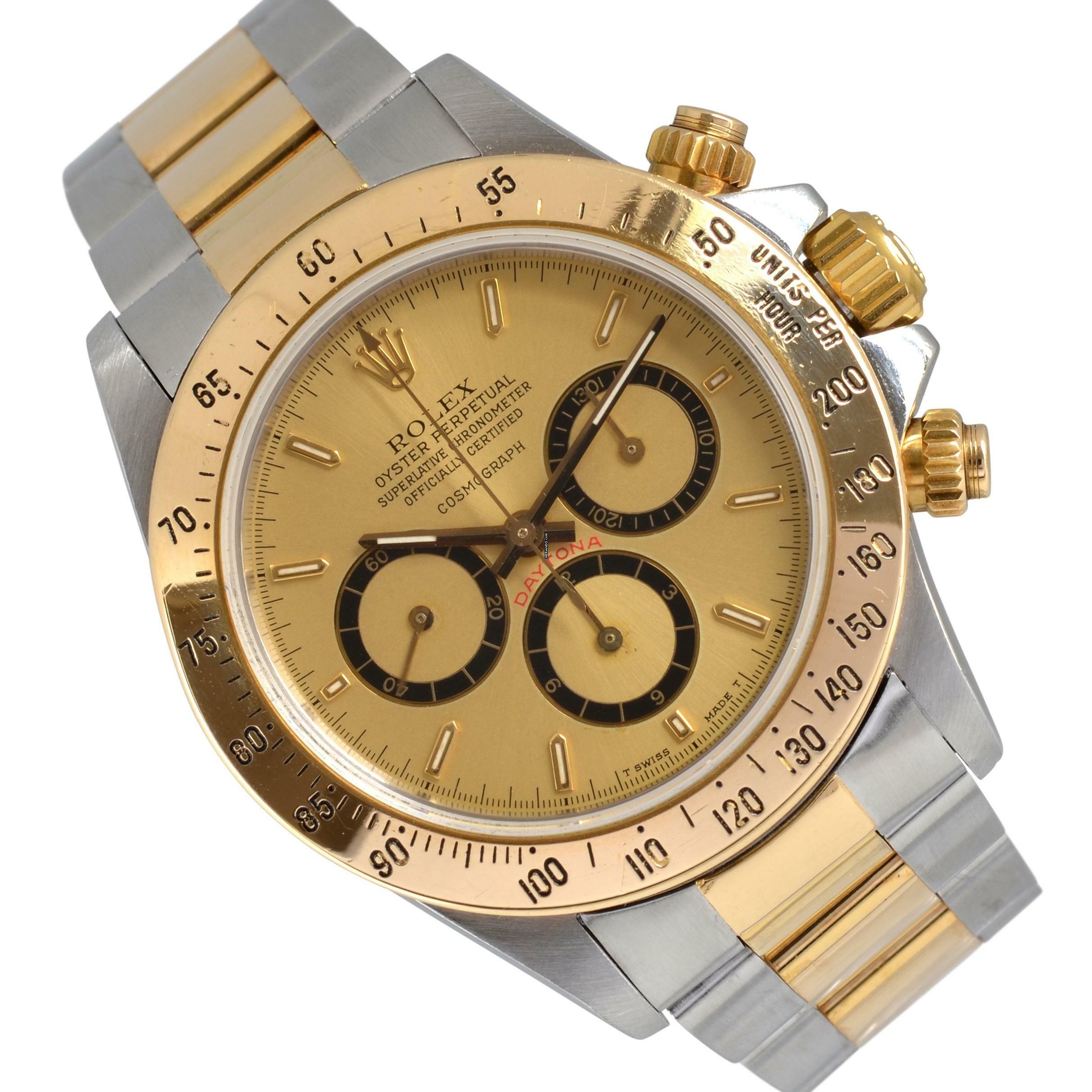  Rolex Daytona 16523 R98 Series Floating champagne dial gold 18KT Full Set 1988’s </h1> 