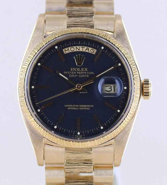  Rolex Day-Date 36 18K Gelbgold black Dial Präsidentband Klassiker Borke 1972 </h1> 