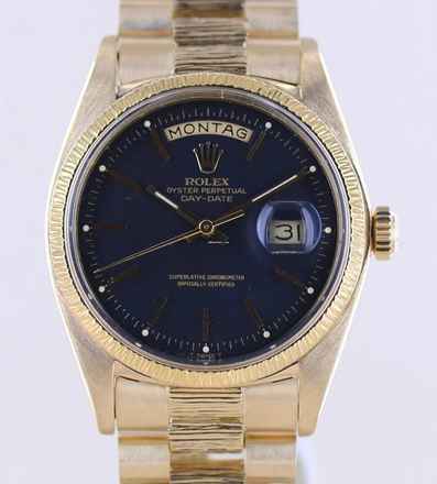 Rolex Day-Date 36 18K Gelbgold black Dial Präsidentband Klassiker Borke 1972 </h1> 