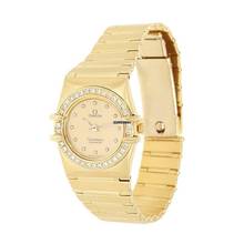 Thumbnail von Omega Constellation Ladies Damenarmbanduhr Constellation Quarz mit Brillanten und Diamanten aus 750 Gelbgold </h1>