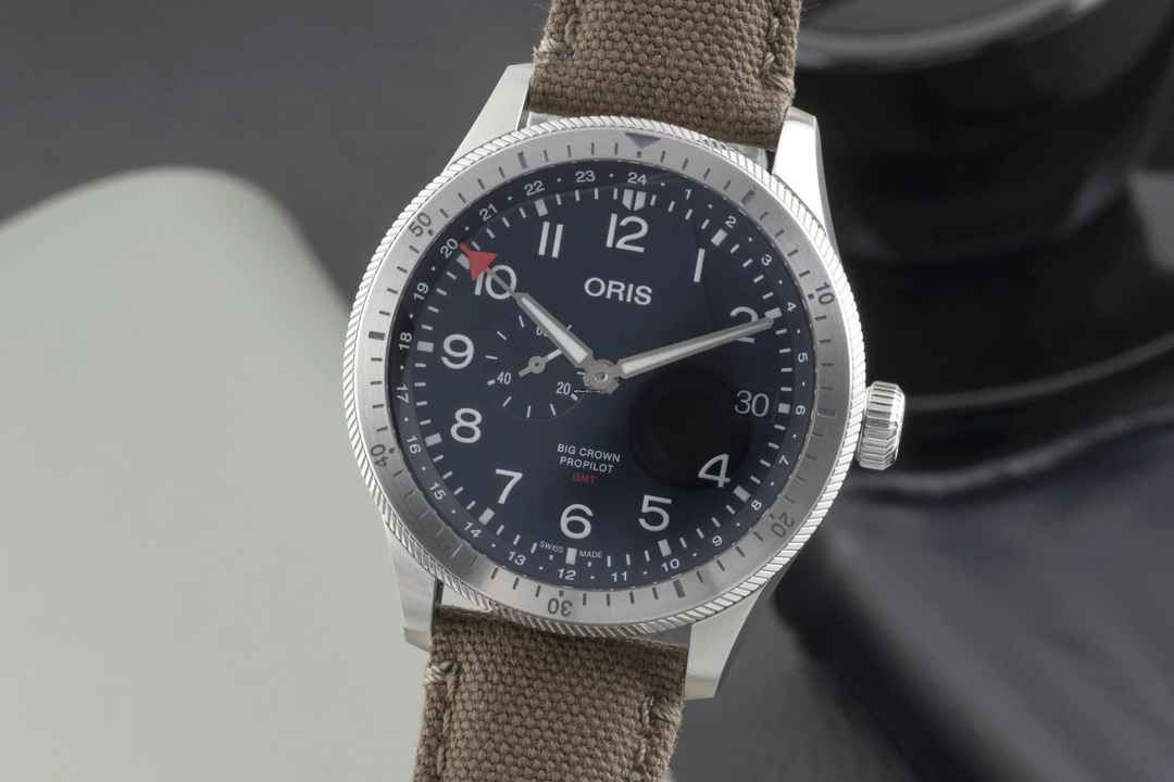  Oris Big Crown ProPilot GMT Timer GMT Automatik Stahl Ref. 01 748 7756 4064 B&P  