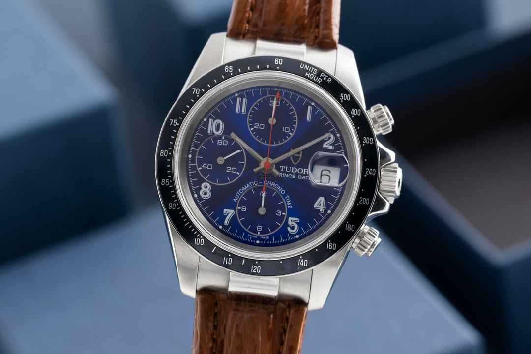  Tudor Prince Date Chronograph Edelstahl Automatik Herrenuhr Ref. 79260 Box  