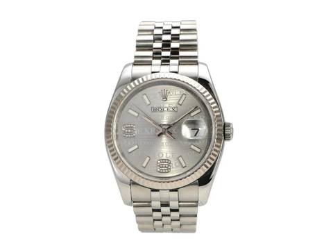  Rolex Datejust 36 Edelstahl Weißgold 116234 Silber A Dia Jubile-Band  